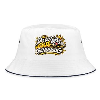 Du bist Gut Genug - Bucket Hat - Weiß/Navy - Vorne