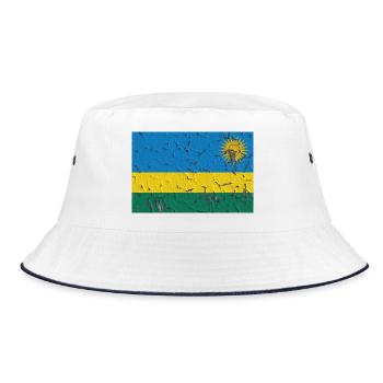 Ruanda als Flagge - Bucket Hat - Weiß/Navy - Vorne