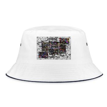 Partikel-Kollision - Bucket Hat - Weiß/Navy - Vorne