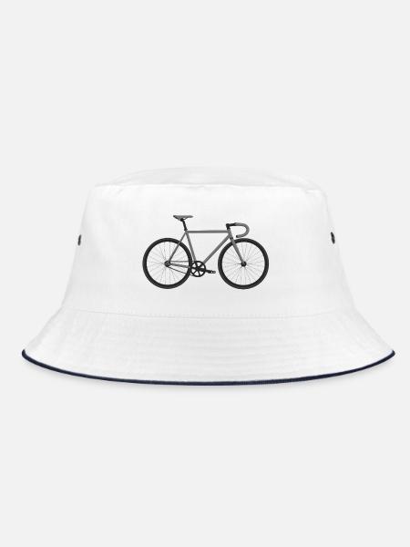 Fixie Bike grau - Bucket Hat - Weiß/Navy