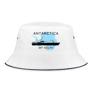 Antarktika Expedition 68°S - Bucket Hat - Weiß/Navy - Vorne