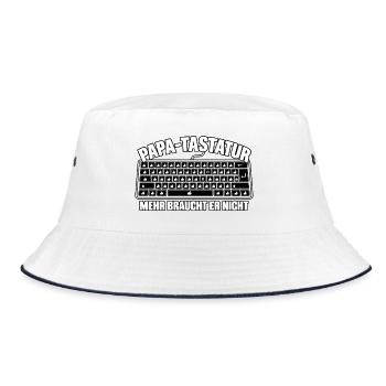 Papa Tastatur Lustiges Vatertag Geschenk Shirt - Bucket Hat - Weiß/Navy - Vorne
