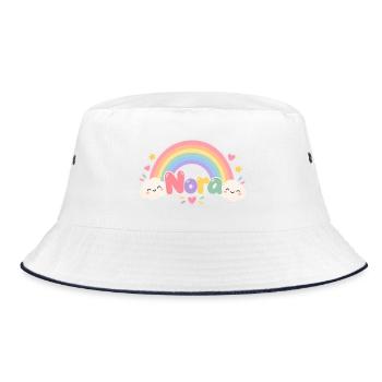 Nora - Bucket Hat - Weiß/Navy - Vorne