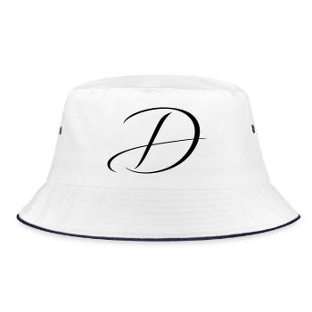 Name mit D Initiale für Daniel David Diana Dennis - Bucket Hat - Weiß/Navy - Vorne