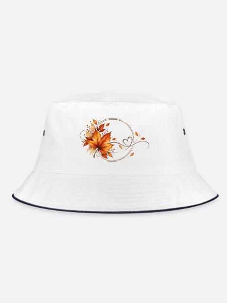 Herbst - Bucket Hat - Weiß/Navy
