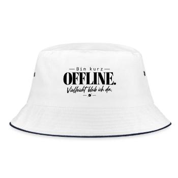 Offline ist ein Ort Geschenkidee Offline Modus  - Bucket Hat - Weiß/Navy - Vorne