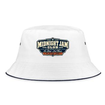 ROCK STAMP SOCIETY | Midnight Jam Club - Bucket Hat - Weiß/Navy - Vorne
