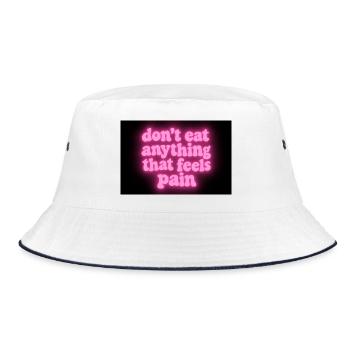 Werde vegan und rette die Tiere - Bucket Hat - Weiß/Navy - Vorne