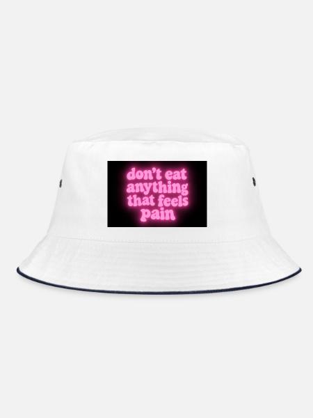 Werde vegan und rette die Tiere - Bucket Hat - Weiß/Navy