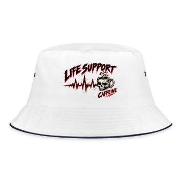 Life Support Skull Coffee Tee - Bucket Hat - Weiß/Navy - Vorne