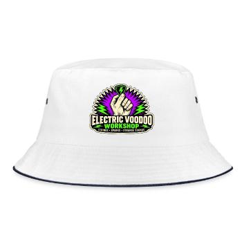 ELEKTRISCHES VOODOO | Streicher · Funken · Seltsamer Klang - Bucket Hat - Weiß/Navy - Vorne