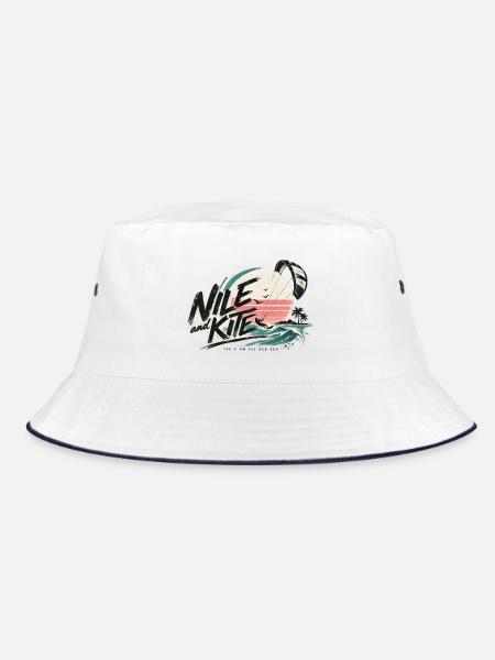 Wilde Kite Strand Retro Sunset - El Gouna  - Bucket Hat - Weiß/Navy