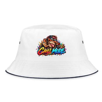 Chill Mode Dschungel Vibes - Bucket Hat - Weiß/Navy - Vorne