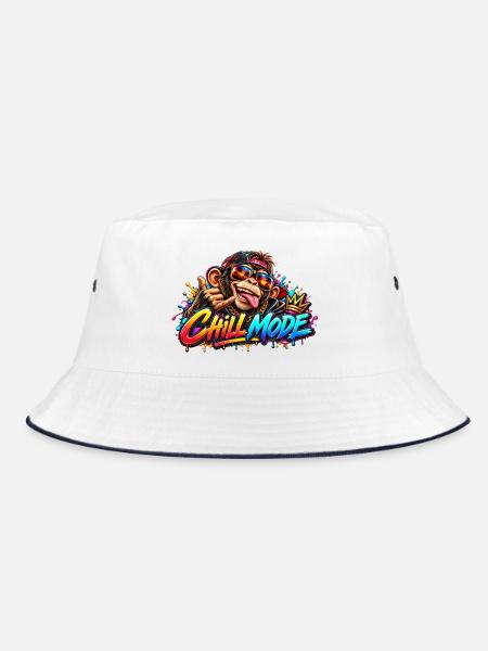 Chill Mode Dschungel Vibes - Bucket Hat - Weiß/Navy