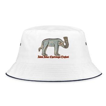 Abdul Abbas, Karl des Großen, Elefant - Bucket Hat - Weiß/Navy - Vorne