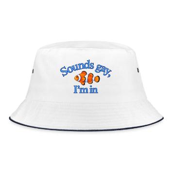 Sounds Gay - Bucket Hat - Weiß/Navy - Vorne