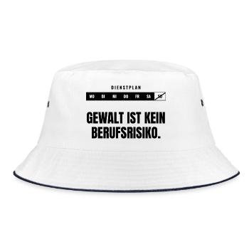 Gewalt ist kein Berufsrisiko. — Statement - Bucket Hat - Weiß/Navy - Vorne