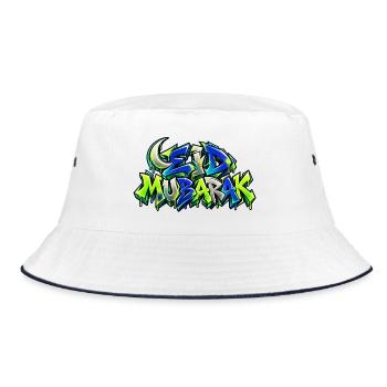 Eid Mubarak Graffiti Street Art: WOW-Effekt! - Bucket Hat - Weiß/Navy - Vorne