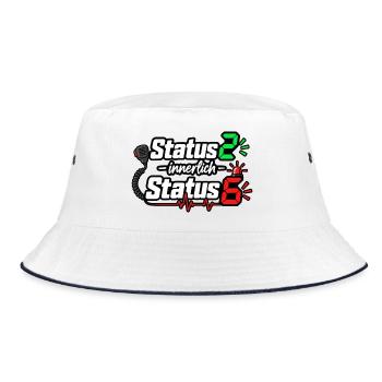 Status2 Innerlich Status6 - Bucket Hat - Weiß/Navy - Vorne