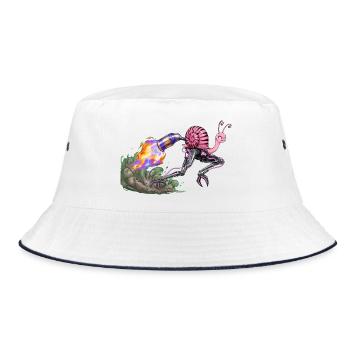 Flamejet Snail Robo Drive - Bucket Hat - Weiß/Navy - Vorne