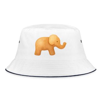 Elefantenkeks - Bucket Hat - Weiß/Navy - Vorne
