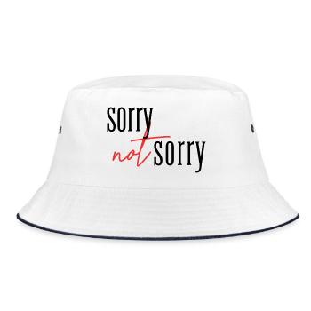 Sorry Not sorry  - Bucket Hat - Weiß/Navy - Vorne