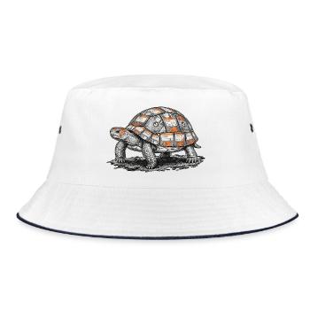 Disketten Schildkröte - Bucket Hat - Weiß/Navy - Vorne