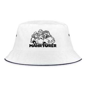 Märtyrer mit Tippfehler - Schafe am Steuer - Bucket Hat - Weiß/Navy - Vorne