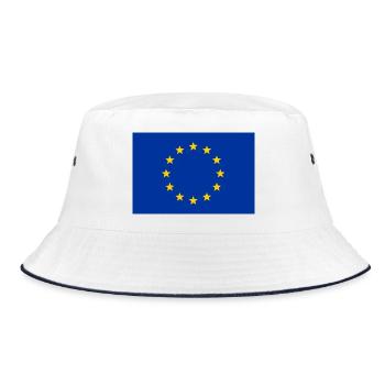 EU-Flagge - Bucket Hat - Weiß/Navy - Vorne