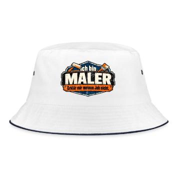 Dann mach den Scheiß doch selber! - Bucket Hat - Weiß/Navy - Vorne