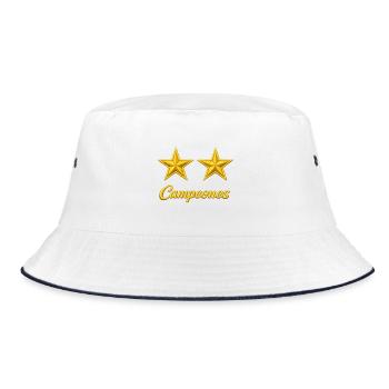 Spanien zwei goldene Sterne - Bucket Hat - Weiß/Navy - Vorne