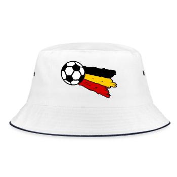 Fußballflagge Belgien - Bucket Hat - Weiß/Navy - Vorne