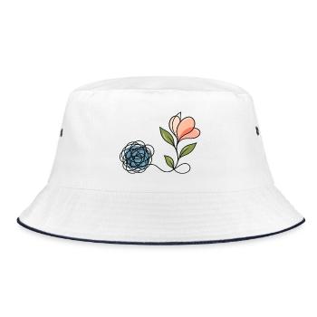 Psychische Gesundheit – vom Chaos zur Wiedergeburt - Bucket Hat - Weiß/Navy - Vorne