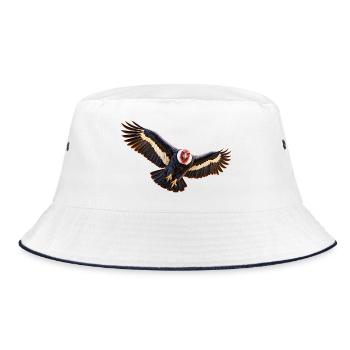 Condor im Flug - Bucket Hat - Weiß/Navy - Vorne