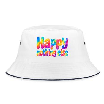 Happy Nothing Else – Einfach glücklich - Bucket Hat - Weiß/Navy - Vorne