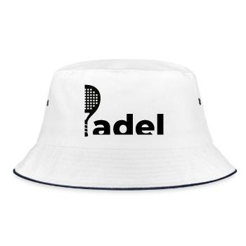 Padel-Schläger-Logo | Minimalistisches Sportdesign - Bucket Hat - Weiß/Navy - Vorne