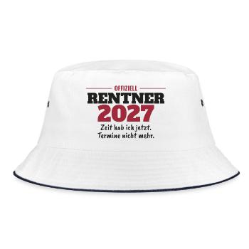 Offiziell Rentner 2027 – Geschenk zum Ruhestand - Bucket Hat - Weiß/Navy - Vorne