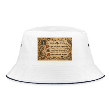 Mittelalterlicher Illumined Jabberwocky - Bucket Hat - Weiß/Navy - Vorne
