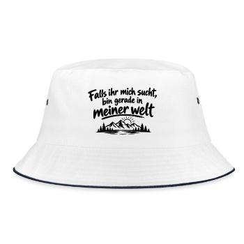 Falls ihr mich sucht - Bucket Hat - Weiß/Navy - Vorne