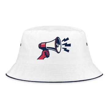 Rotes Megafon Ultras Logo - Bucket Hat - Weiß/Navy - Vorne