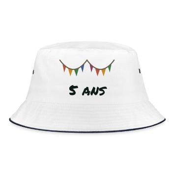 5 JAHRE. 5. JUBILÄUM. 5-JÄHRIGES JUBILÄUM - Bucket Hat - Weiß/Navy - Vorne