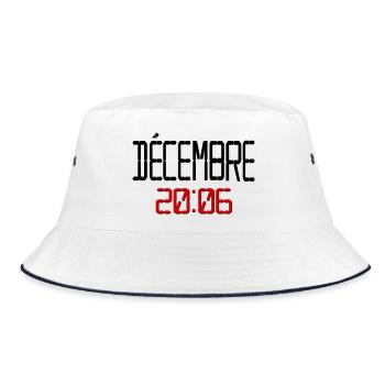 Geburtstag Dezember 2006, Französisch - Bucket Hat - Weiß/Navy - Vorne