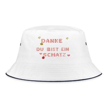 du bist ein Schatz - Bucket Hat - Weiß/Navy - Vorne