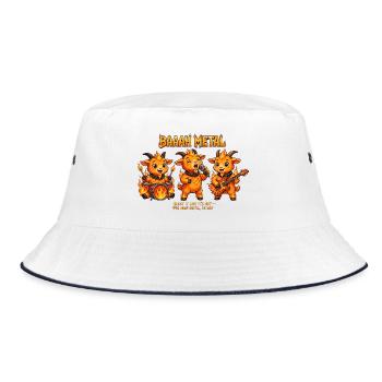 BAAAH METAL Fire Goat Shirt rocker Metal Ziege - Bucket Hat - Weiß/Navy - Vorne