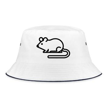 Charming Minimalist Mouse Icon for All Occasions - Bucket Hat - white/navy - Front