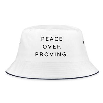 peace over proving - Bucket Hat - white/navy - Front