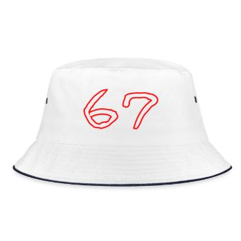 67 - Bucket Hat - white/navy - Front