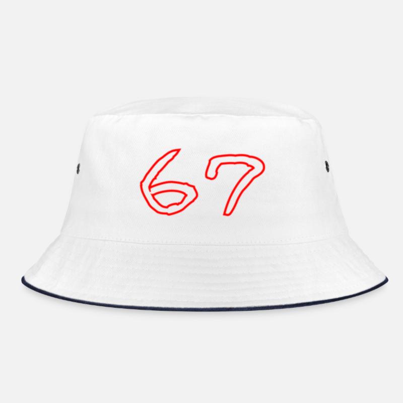 67 - Bucket Hat - Weiß/Navy