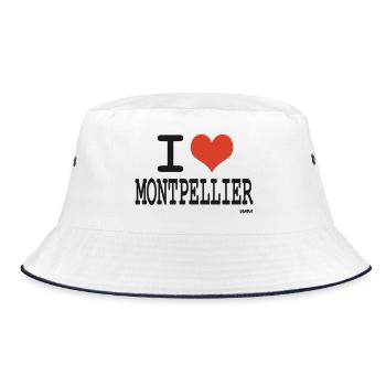 i love Montpellier - couleurs personnalisables - Bob - blanc/marine - Devant