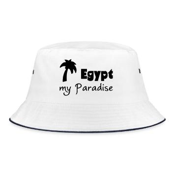 Egypt Paradise Geschenk Ägypten Urlaub - Bucket Hat - Weiß/Navy - Vorne